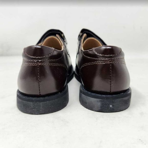 Little boys 11 (27EU) Elephantito wingtip strap brown dress school uniform shoes - Picture 8 of 11